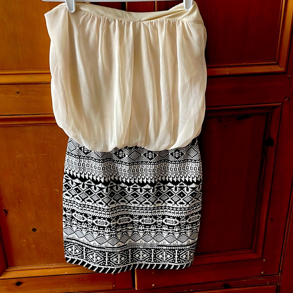 Strapless Black and Tan